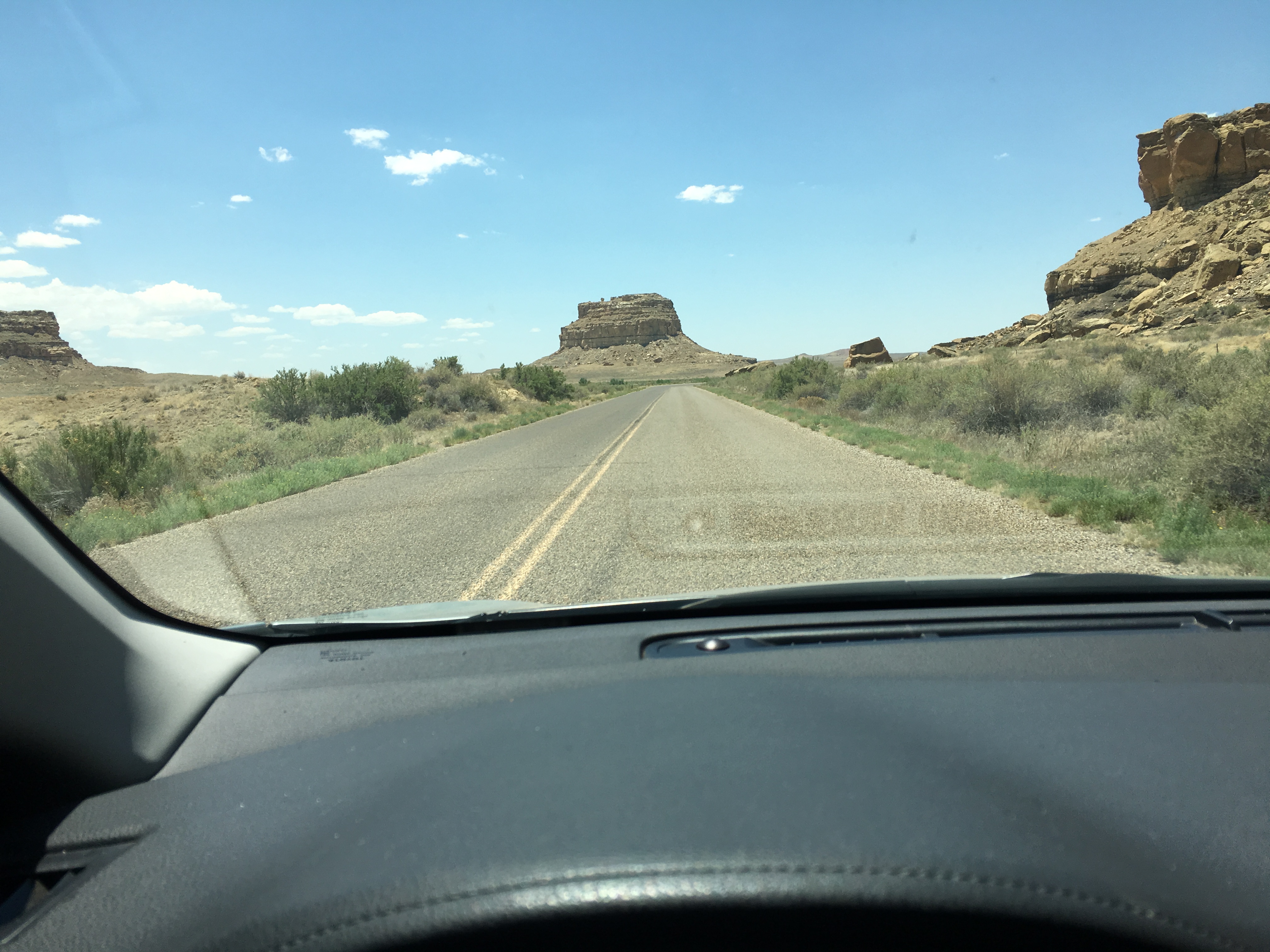 Driving into Chaco with Fajada Butte